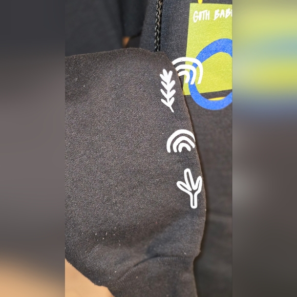 Goth Babe Abstract Graphic Black Hoodie - Picture 4 of 5